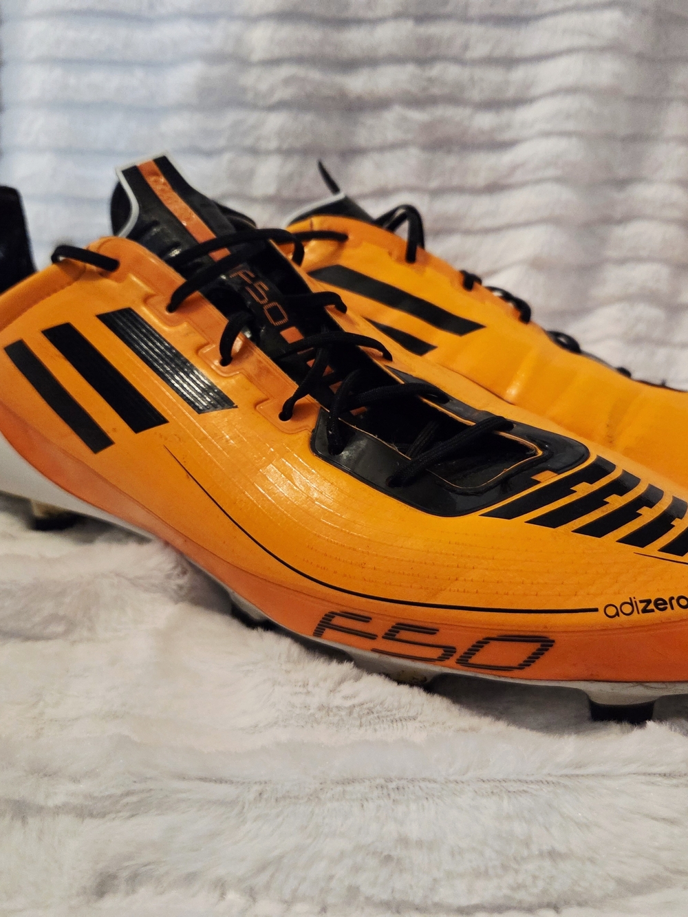 Adidas Adizero F50 Soccer Cleats in Orange and Black